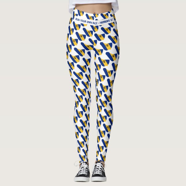 Legging BARBADOS, Personalizado Cristão, CORRE SUA PRÓPRIA (Frente)