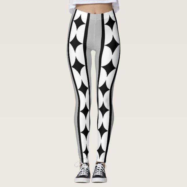 Legging Bares e estrelas preto e branco (Frente)