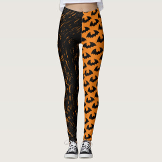 Legging Barras e Lineart Preto - Pernas Laranja