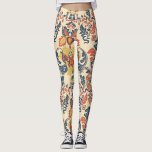Legging Barroco Floral: Papel de Carteira Clássico Vintage