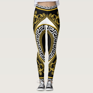 Legging Barroco ouro: Fronteira Negra Grega