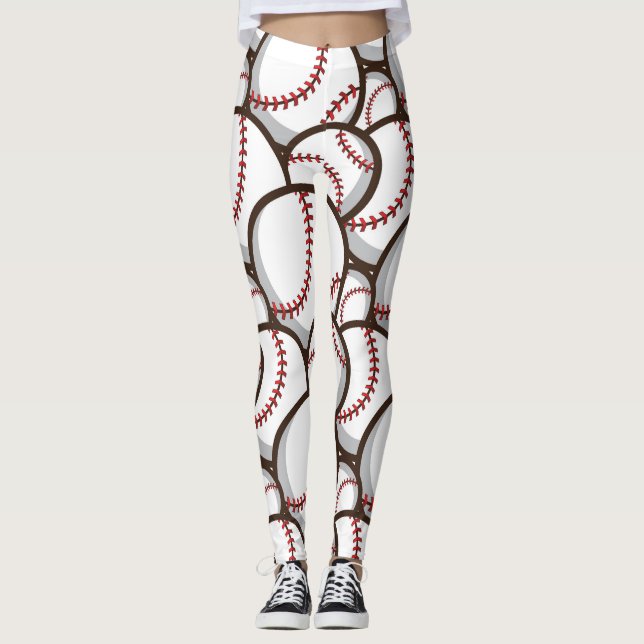 Legging Baseball: Padrão Clássico Sem Costura (Frente)