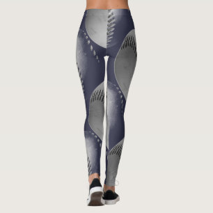 Legging Basebol preto e branco