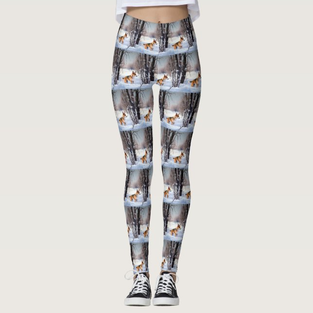 Legging Basenji Deixe Nevar Natal (Frente)