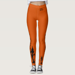 Legging Básico Bruxa Laranja Dia de as Bruxas engraçado