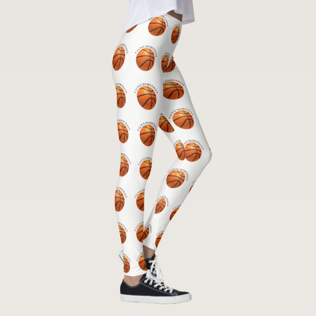 Legging Basquete de couro preto e laranja personalizado (Direita)