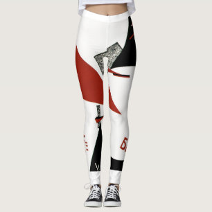 Legging Bata os brancos com a cunha vermelha