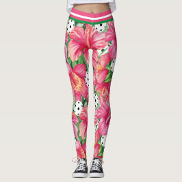 Legging 🌺 🌴 Batalhão Tropical com impressão de hibisco p