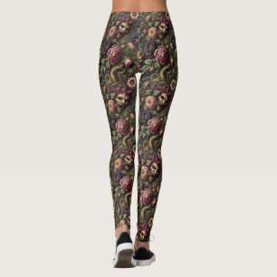 Legging Batalhas e Blooms Barrocos - Vitoriano Gótico