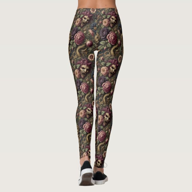 Legging Batalhas e Blooms Barrocos - Vitoriano Gótico (Verso)