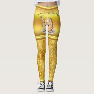 Legging batata do personagem de desenho animado com olhos