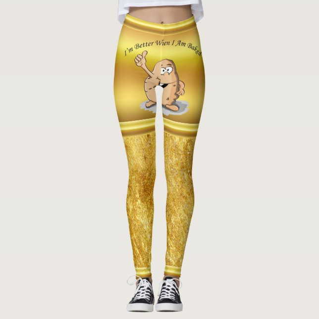 Legging batata do personagem de desenho animado com olhos (Frente)