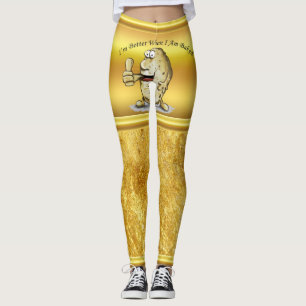 Legging batata do personagem de desenho animado com olhos