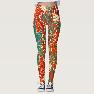 Legging Batik Malaio: Belo Padrão de Arte.