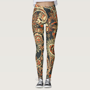 Legging Batik Paisley: Padrão De Vintage Sem Olho.
