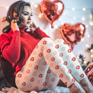 Legging Batom Vermelho e Rosa Impressão de Beijo