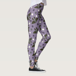 Legging Bats de Cartoon, roxo e Cinza, Bolinhas no Dia das