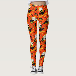 Legging Bats Voadores Bonitos de Halloween