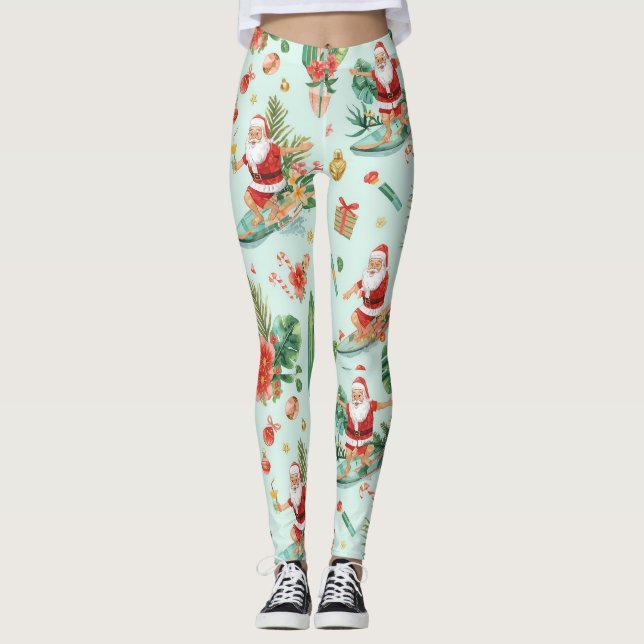 Legging Beach Surf Christmas Party with Santa Claus  (Frente)