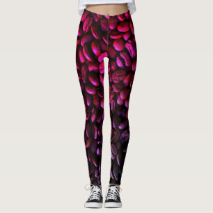 Legging Bean de café roxo e rosa