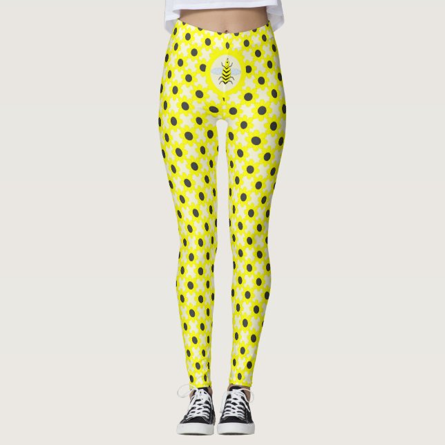 Legging Bebê-Amarelo-Cuta e Flores (Frente)