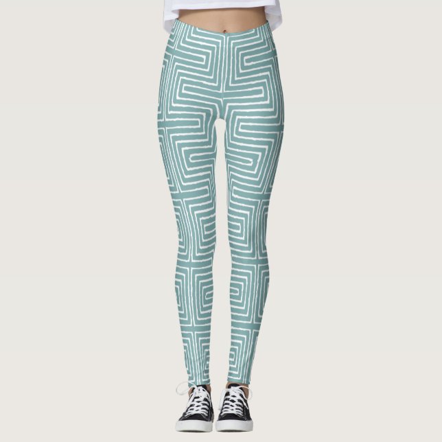 Legging Bebê Azul e White Maze Lama Africana (Frente)