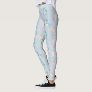 Legging Bebê branco Unicórnios cor-de-rosa Pastel azul iog