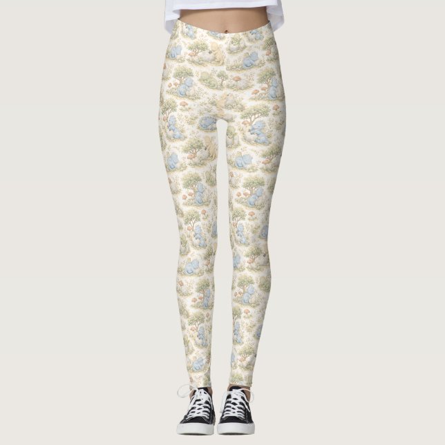 Legging Bebê Dragão Fofo Padrão Floresta Pastel (3) (Frente)