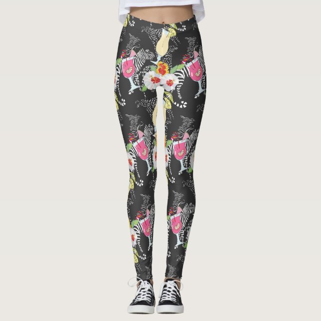 Legging Bebidas Tropicais Com Animais (Frente)