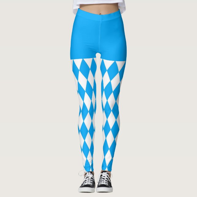 Legging Beer Festival Bavarian Flag Patterno Oktoberfest (Frente)