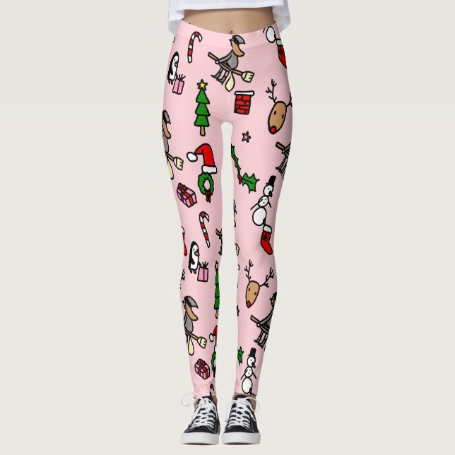 Legging befana de natal rosa (Frente)