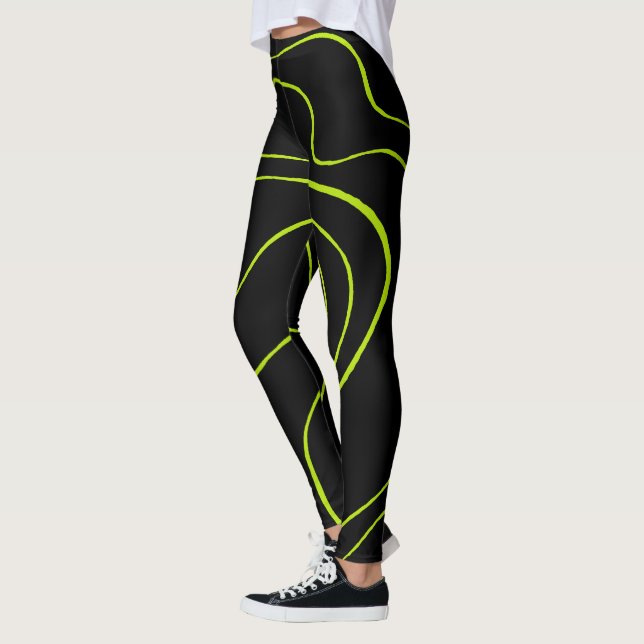 Legging Bei e Fluxo 2 em Verde limão e Preto (Esquerda)