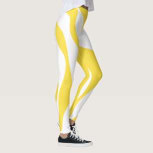 Legging Bei e Fluxo 4 em amarelo-limão e branco
