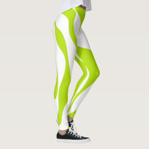 Legging Bei e Fluxo 4 em Verde limão e Branco