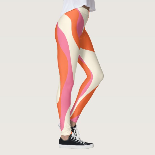 Legging Bei e Fluxo 4 - Rosa, Laranja e Creme (Direita)