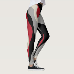 Legging Bei e Fluxo 4 - Vermelho, Cinza, Preto e Branco Ós