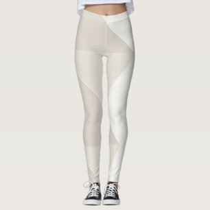 Legging Beige Brown White Pastel Cores Moderno Elegante