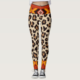 Legging Beige Mix tigre Pattern Capri