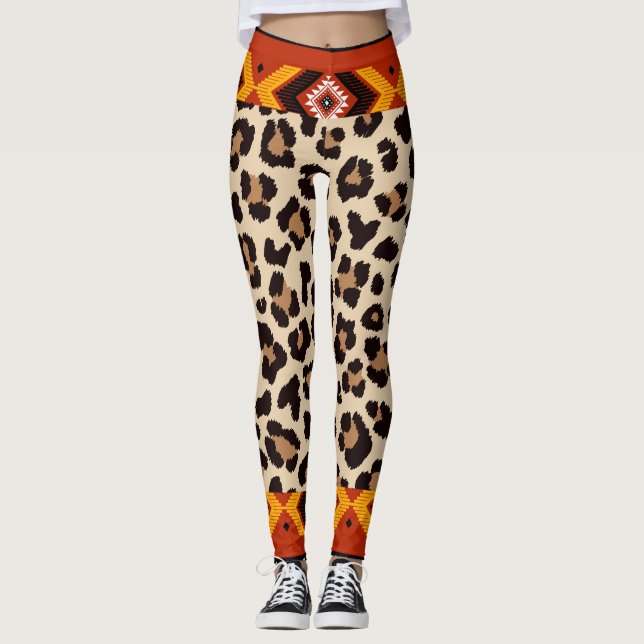 Legging Beige Mix tigre Pattern Capri (Frente)