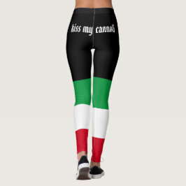 Legging Beija minha bandeira italiana engraçada