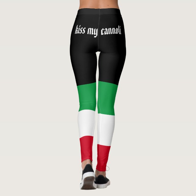 Legging Beija minha bandeira italiana engraçada (Verso)
