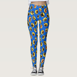 Legging Beijo do riso do amor do teste padrão de Emoji do
