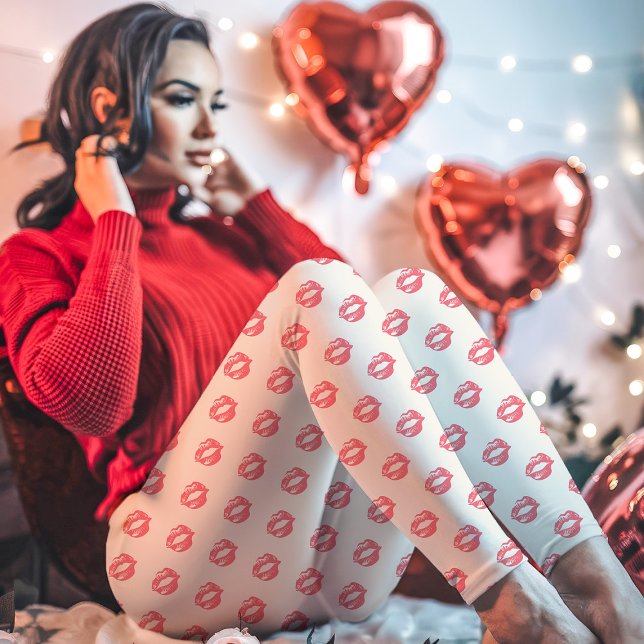 Legging Beijo Impresso com Batom Rosado (Criador carregado)