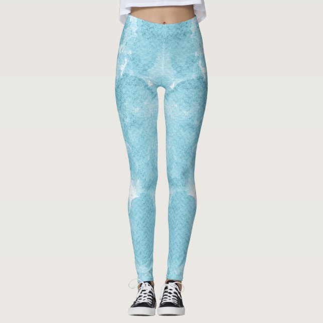 Legging Bela Abstração Do Azul (Frente)
