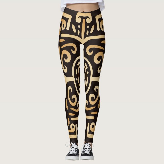 Legging Bela arte Abstrato tradicional (Frente)