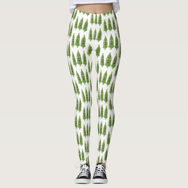 Legging Bela caricatura de okra (Frente)