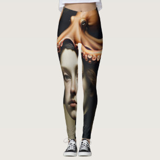 Legging Bela criatura marinha polvo Dark Academia Oceano