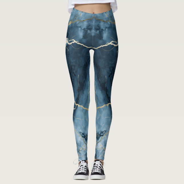 Legging Bela Impressão azul de cor (Frente)