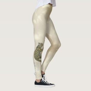 Legging Bela Trabalho de arte de Leopardo Nublado Ameaçado