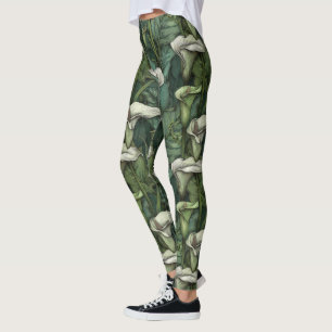Legging Belas Lírios-de-callas Florais Crossfit Gravidez
